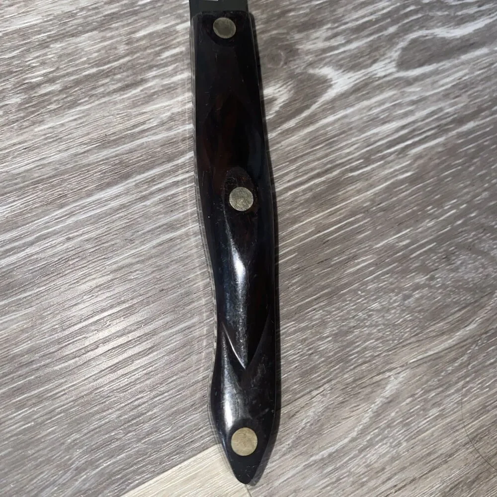 Vintage Cutco 1729 JI Carver Knife Serrated Edge With Classic Dark Brown Handle